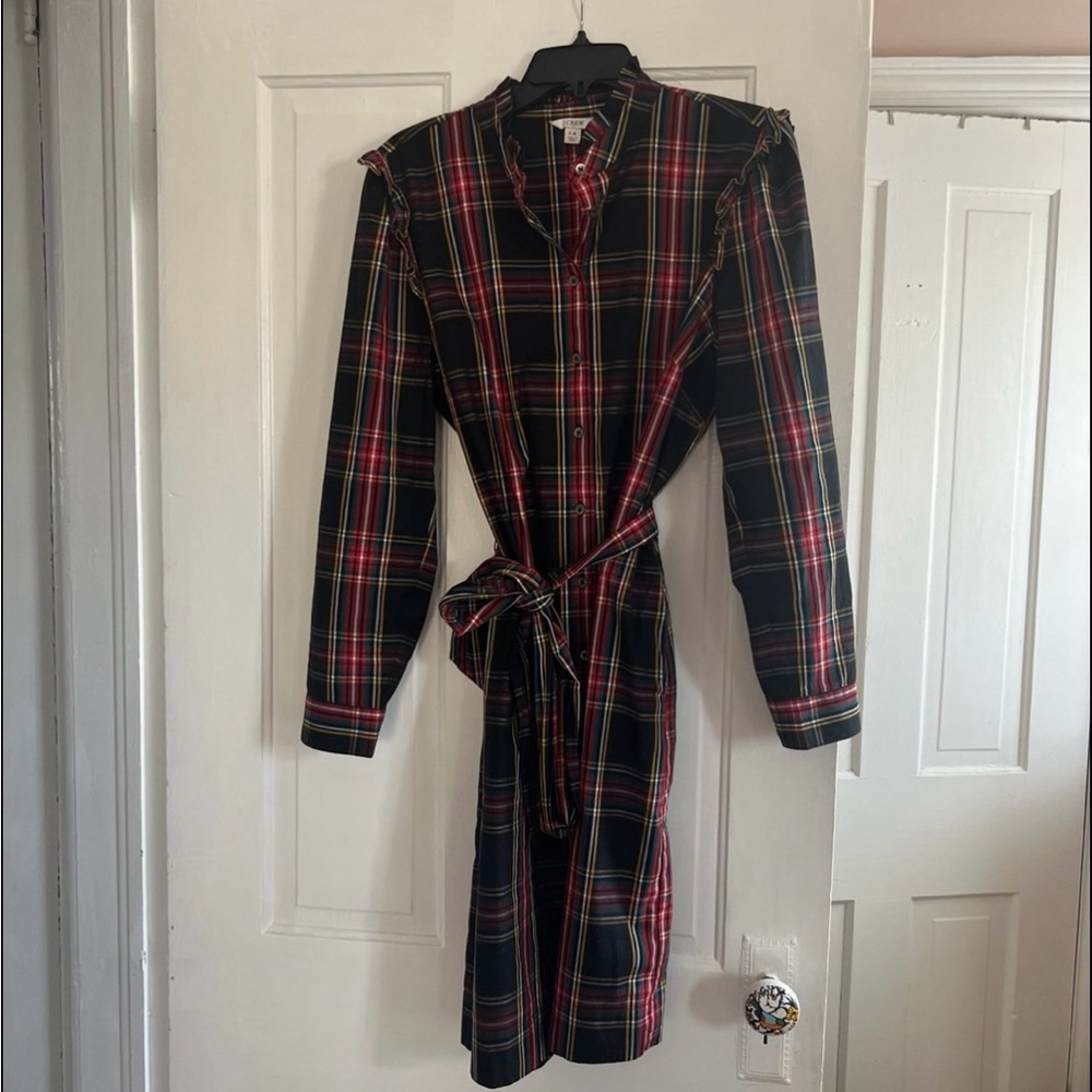 J. Crew plaid shirt dress